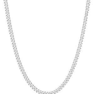 20mm men's chain necklace silver Cuban link chain thick stainless steel (Reoxvo)